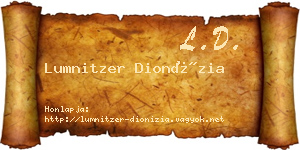 Lumnitzer Dionízia névjegykártya